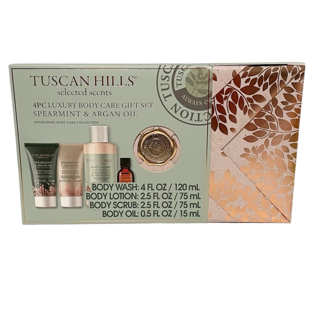 Tuscan Hills Spearmint & Argan Oil 4-Piece Luxury Body Care Gift Set